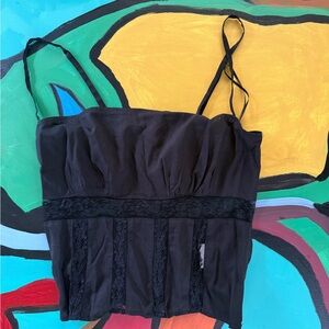 Black Lace Trim Cami Top